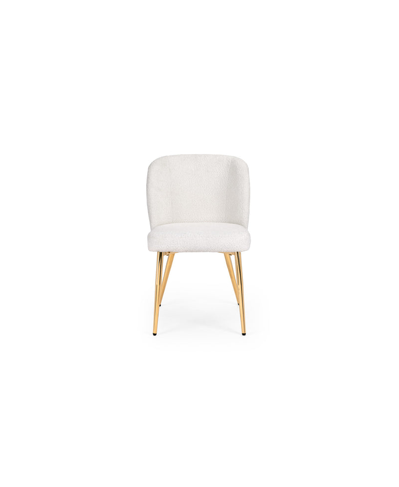 White Fur Fortina Dining Chair 