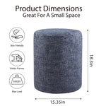 Load image into Gallery viewer, Linen Round Ottoman

