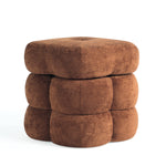 Load image into Gallery viewer, Flower Ottoman with Rotating Base,17.5in Accent Vanity Stool Multi-Functional Lounge Footrest or Extra Seating (Cedar) #100306