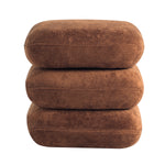 Load image into Gallery viewer, Geometric Ottoman with Rotating Base, 17.5in Accent Vanity Stool Multi-Functional Lounge Footrest or Extra Seating for Living Room, Bedroom, or Entryway (Cedar) #100303