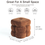 Load image into Gallery viewer, Flower Ottoman with Rotating Base,17.5in Accent Vanity Stool Multi-Functional Lounge Footrest or Extra Seating (Cedar) #100306