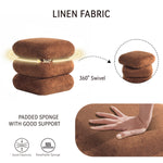 Load image into Gallery viewer, Geometric Ottoman with Rotating Base, 17.5in Accent Vanity Stool Multi-Functional Lounge Footrest or Extra Seating for Living Room, Bedroom, or Entryway (Cedar) #100303