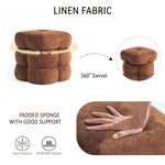 Load image into Gallery viewer, Flower Ottoman with Rotating Base,17.5in Accent Vanity Stool Multi-Functional Lounge Footrest or Extra Seating (Cedar) #100306