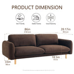 Load image into Gallery viewer, 86&quot; Wide Mid Century Modern Upholstered Sofa with Comfort Cushions (Chocolate)
