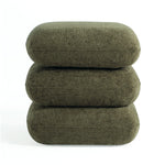 Load image into Gallery viewer, Modern Geometric Ottoman with Rotating Base, 17.5in Accent Vanity Stool Multi-Functional Lounge Footrest or Extra Seating (Green) #100302