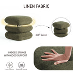 Load image into Gallery viewer, Modern Geometric Ottoman with Rotating Base, 17.5in Accent Vanity Stool Multi-Functional Lounge Footrest or Extra Seating (Green) #100302