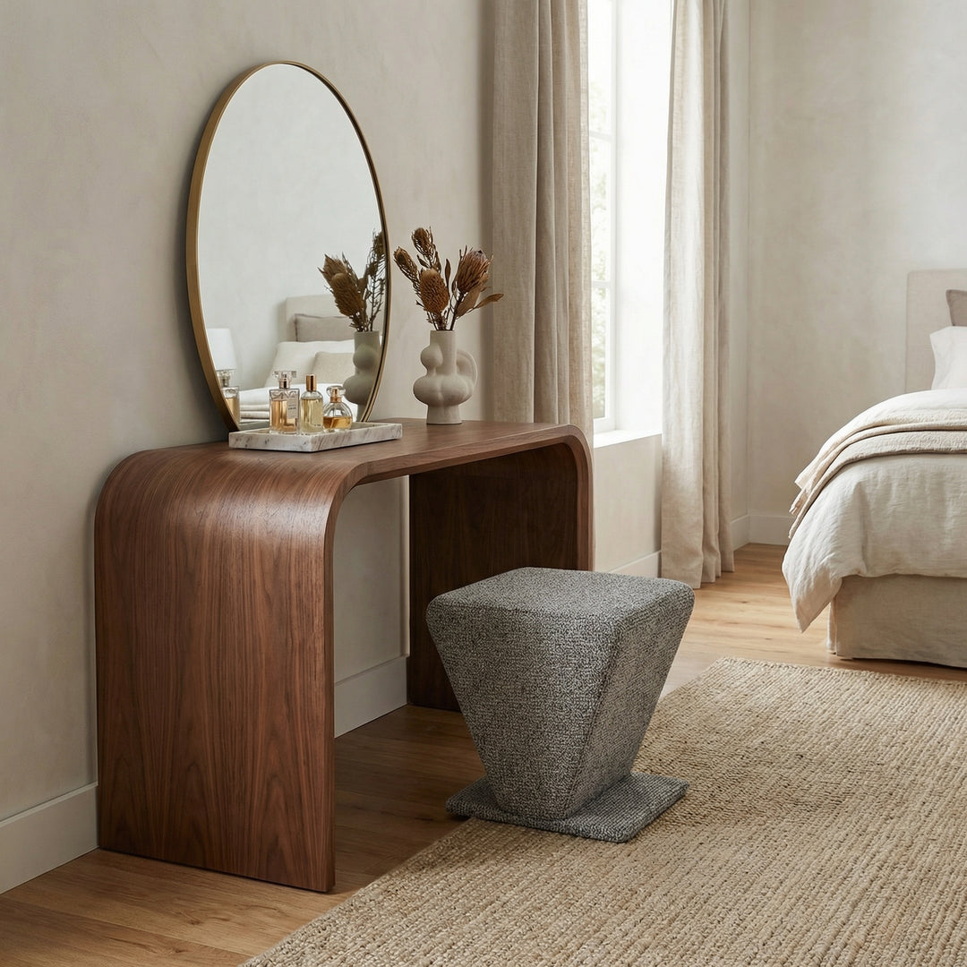 Diamond Ottoman Stool, 17.7"L x 14.6"W x 17.3"H, Plush Upholstery Makeup Stool, Footrest, Extra Chai, Accent Seat (Black & White) #100330 Get Set Style Furniture