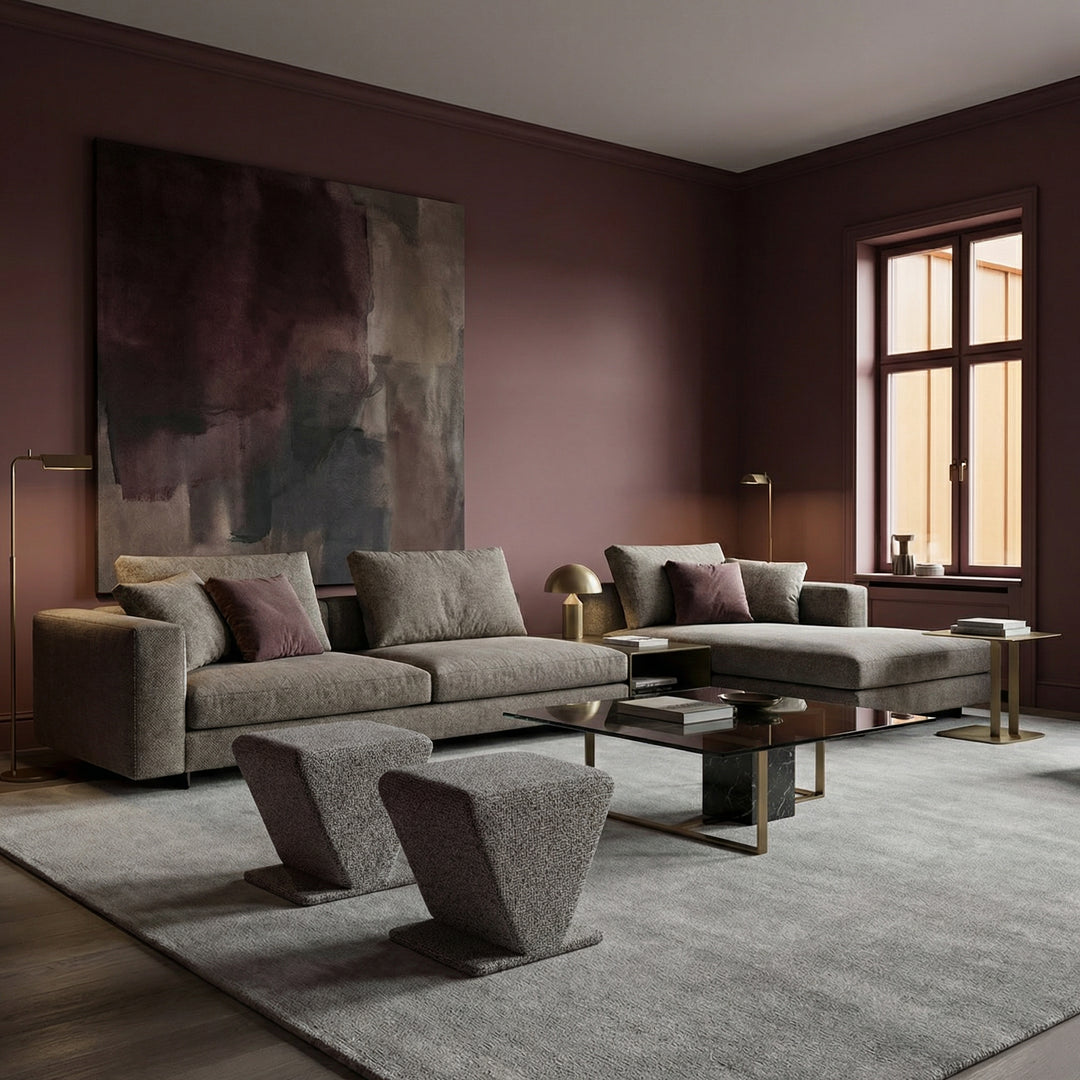 Diamond Ottoman Stool, 17.7" L x 14.6" W x 17.3" H, Plush Upholstery Makeup Stool, Footrest, Extra Chai, Accent Seat (Chocolate Brown) #100329 Get Set Style Furniture