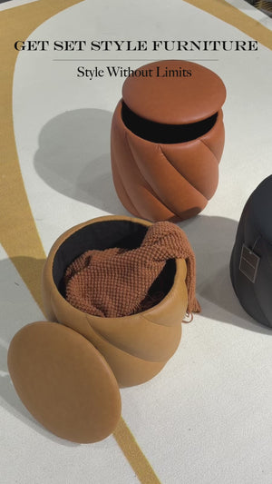 Veda Leather Storage Ottoman