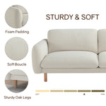 Load image into Gallery viewer, 86&quot; Wide Mid Century Modern Upholstered Sofa with Comfort Cushions (Off White)
