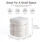 Load image into Gallery viewer, Flower Ottoman with Rotating Base,17.5in Accent Vanity Stool Multi-Functional Lounge Footrest or Extra Seating (White) #100304