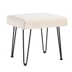 Load image into Gallery viewer, Velvet White Vanity Stool
