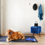 Load image into Gallery viewer, Solid Blue Cube-Shaped Cushioned Stool
