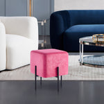 Load image into Gallery viewer, Solid Pink Cube-Shaped Cushioned Stool
