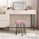 Load image into Gallery viewer, Velvet Pink Vanity Stool
