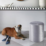 Load image into Gallery viewer, Solid Gray-Round Ottoman Chair
