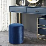 Load image into Gallery viewer, Solid Blue-Round Ottoman Chair
