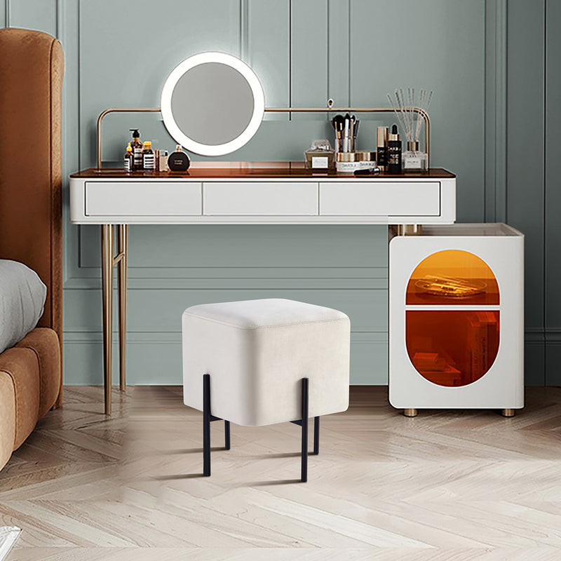 White Cube-Shaped Stool