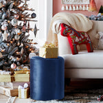 Load image into Gallery viewer, Solid Blue-Round Ottoman Chair

