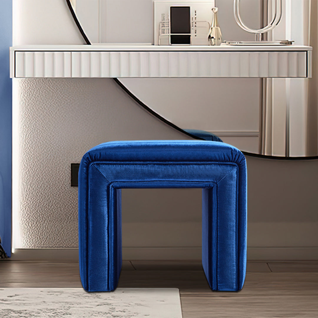 Shaped Velvet Ottoman