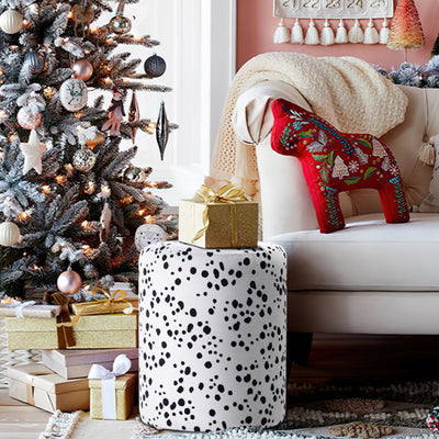 Polka-Dotted Ottoman Chair