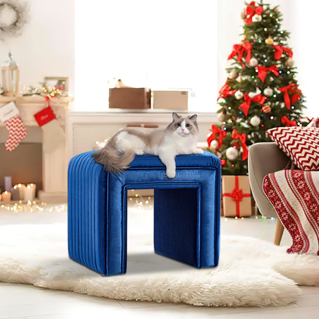 Shaped Velvet Ottoman