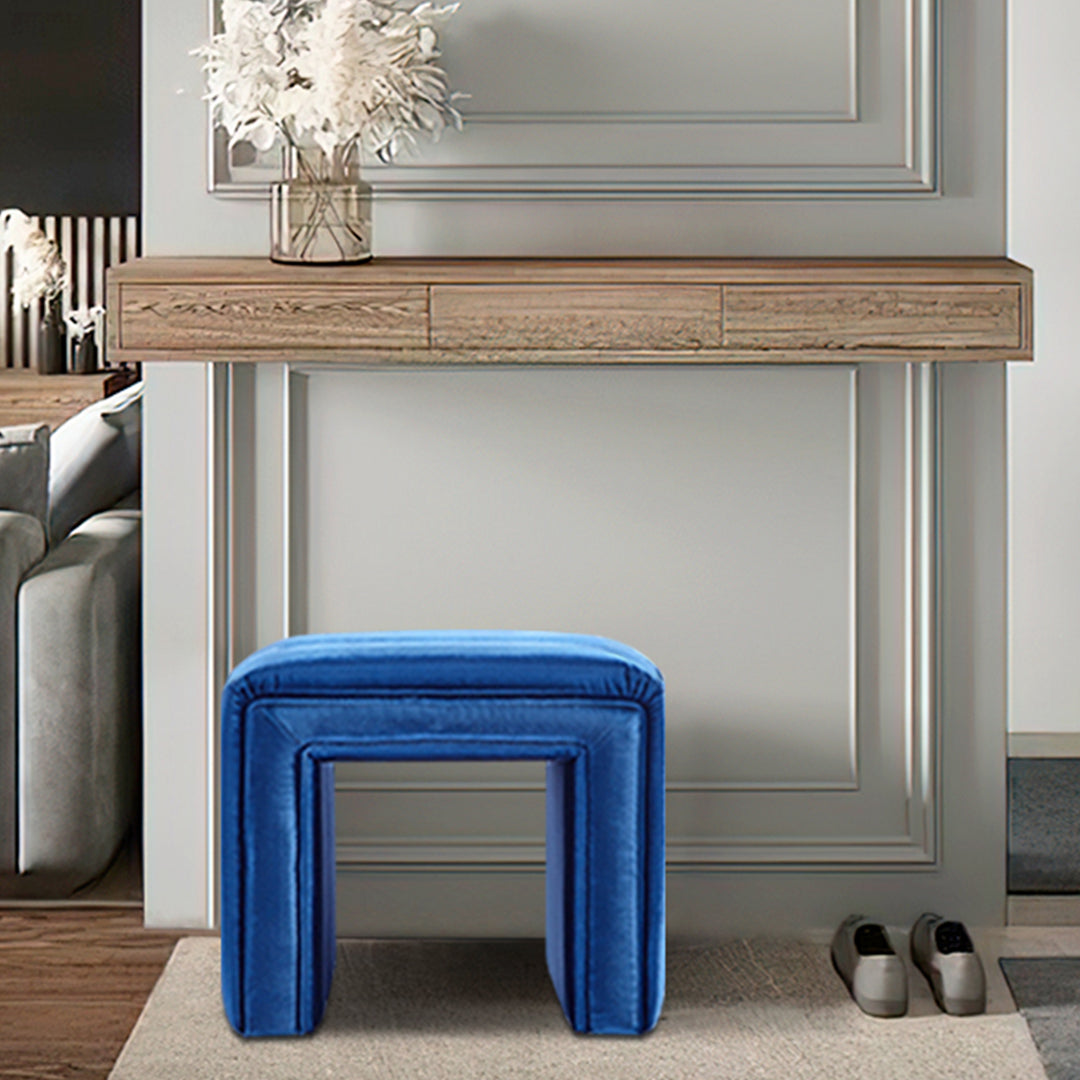 Shaped Velvet Ottoman