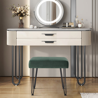 Velvet Green Vanity Stool