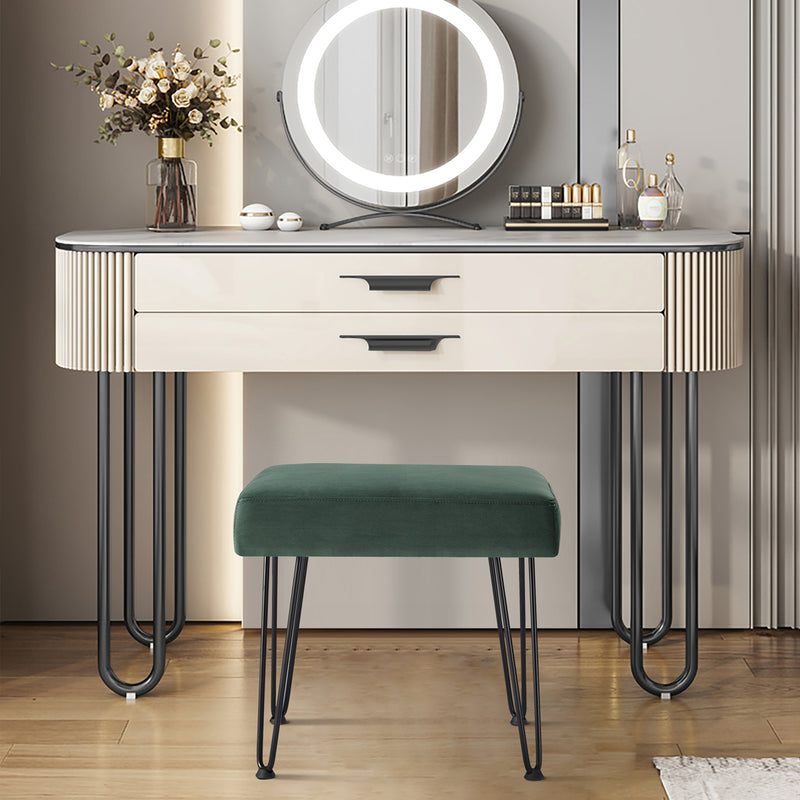 Velvet Green Vanity Stool