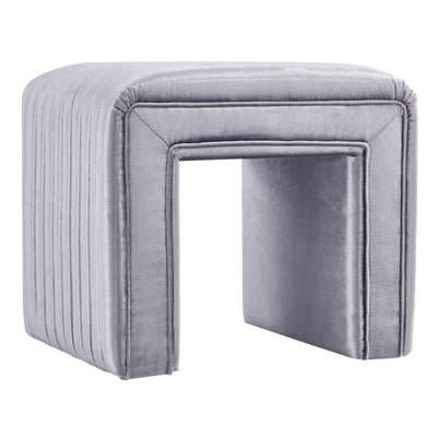 -Shaped Velvet Ottoman