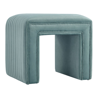 -Shaped Velvet Ottoman