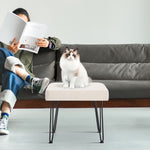 Load image into Gallery viewer, Velvet White Vanity Stool
