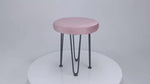 Load and play video in Gallery viewer, Velvet White Vanity Stool #100016
