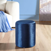 Solid Blue-Round Ottoman Chair