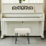 Load image into Gallery viewer, Velvet White Vanity Stool
