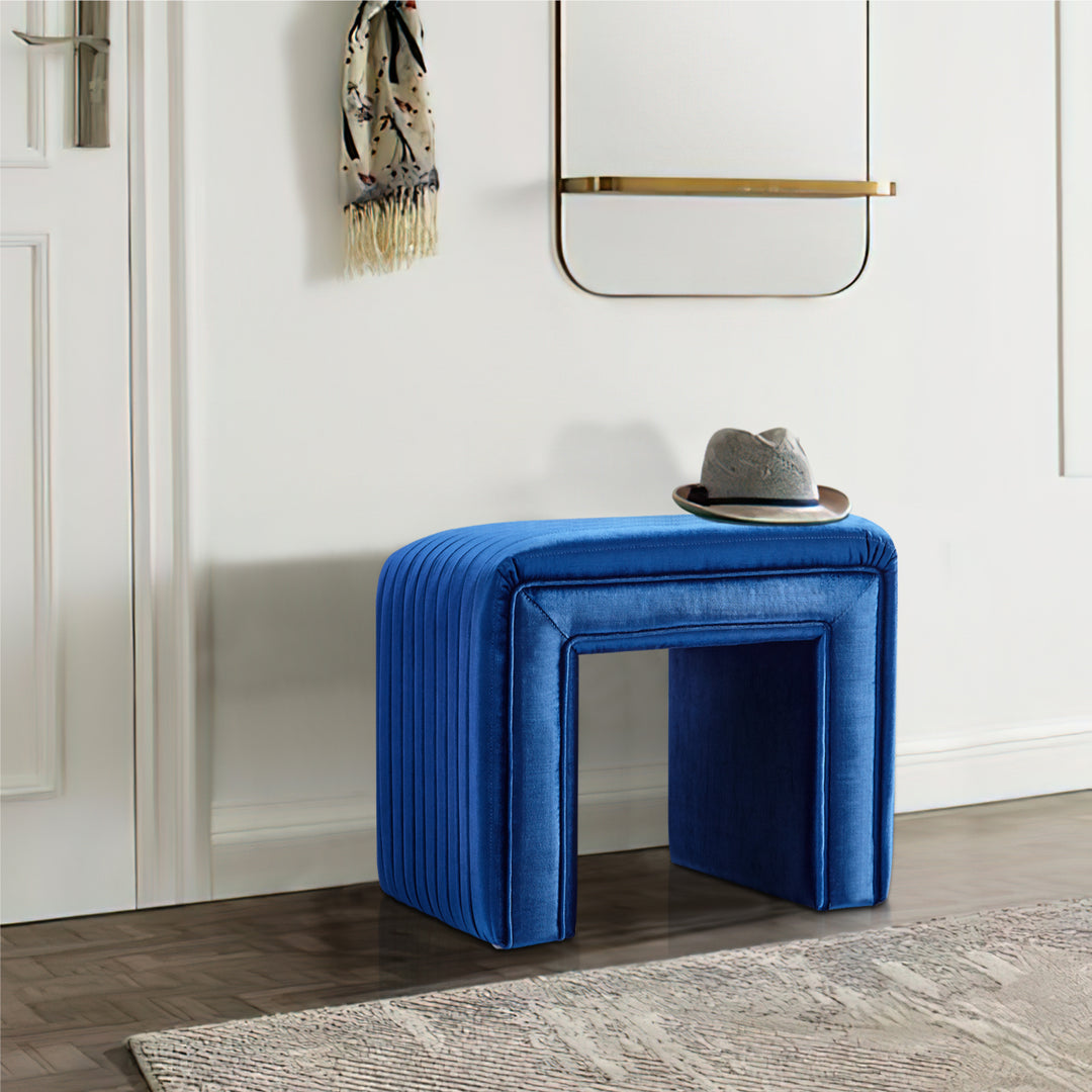 Shaped Velvet Ottoman