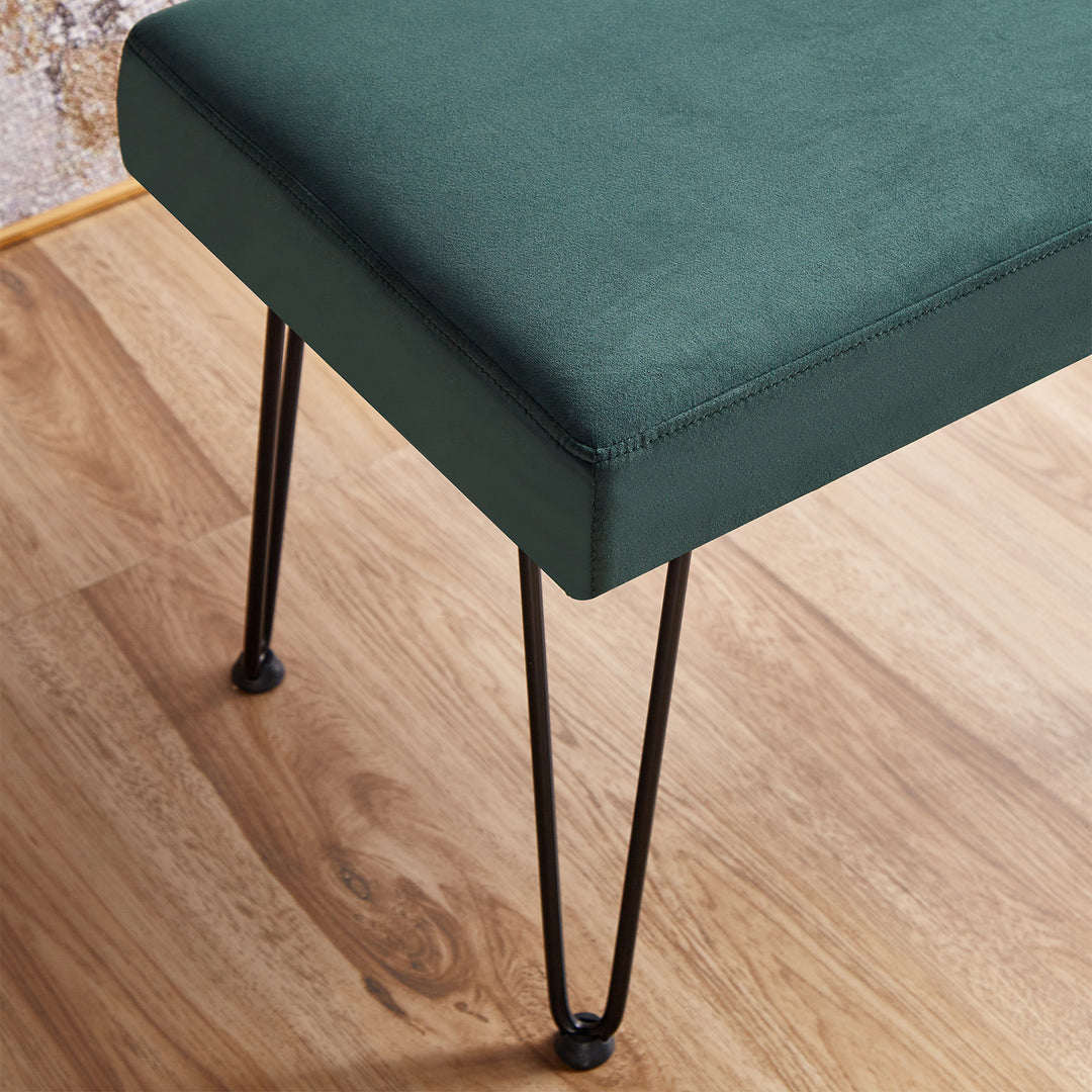 Velvet Green Vanity Stool