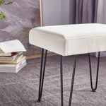 Load image into Gallery viewer, Velvet White Vanity Stool
