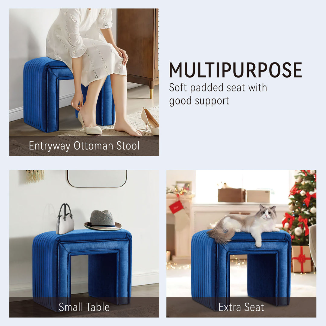 Shaped Velvet Ottoman
