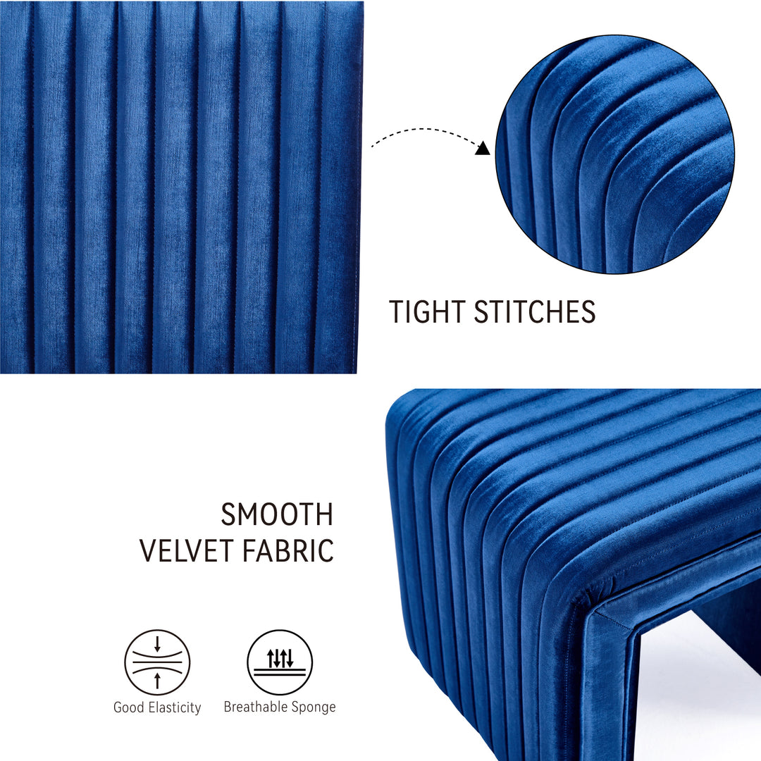 Shaped Velvet Ottoman