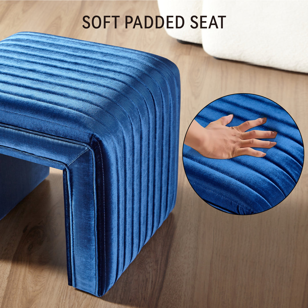 Shaped Velvet Ottoman