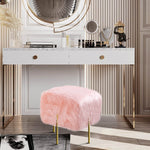 Load image into Gallery viewer, Pink Fur Cube-Shaped Cushioned Stool
