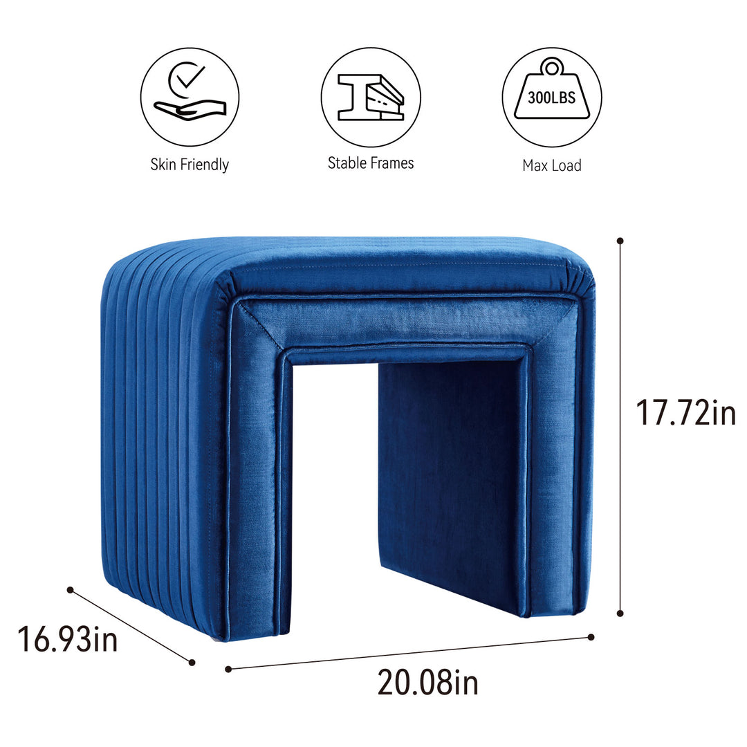 Shaped Velvet Ottoman