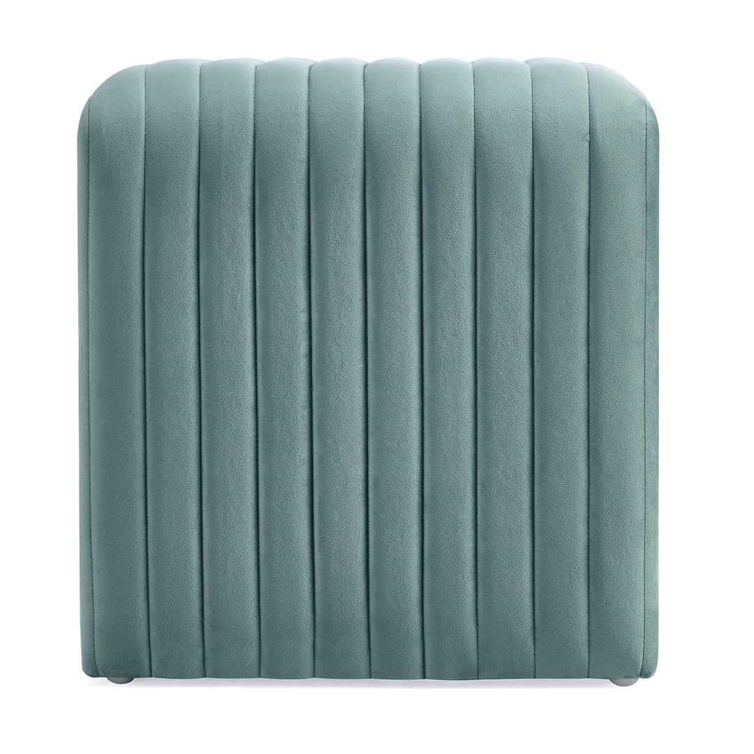 -Shaped Velvet Ottoman