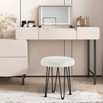 Load image into Gallery viewer, Velvet White Vanity Stool
