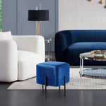 Load image into Gallery viewer, Solid Blue Cube-Shaped Cushioned Stool
