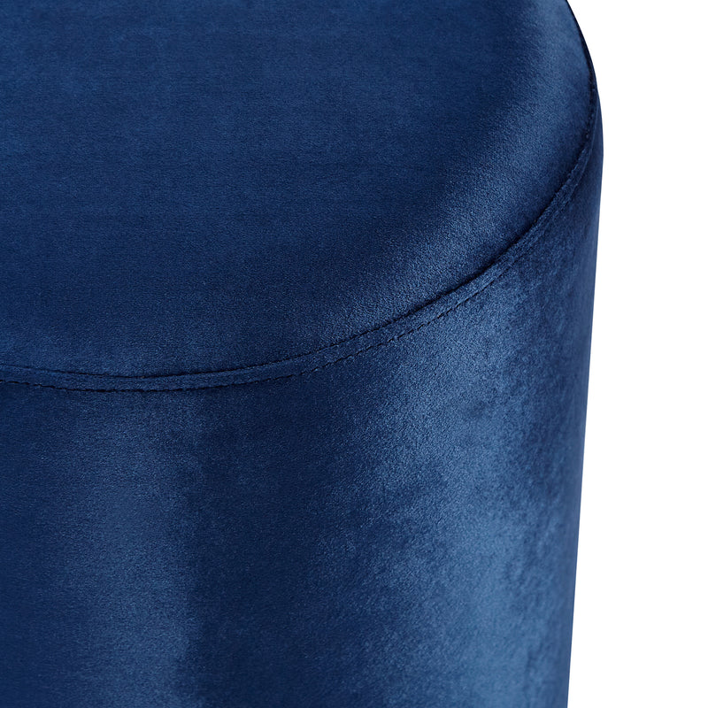 Solid Blue-Round Ottoman Chair