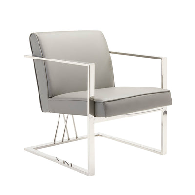 Accent Chair-Grey Silk