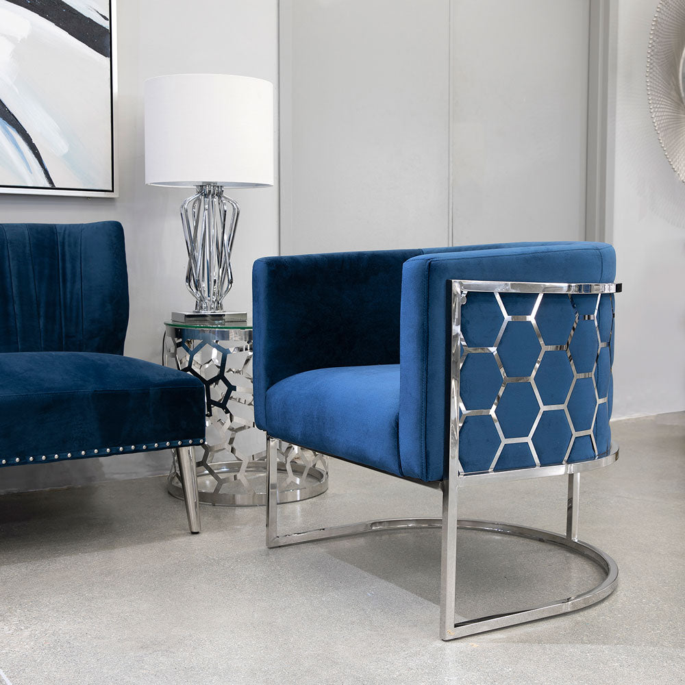 Accent Chair-Blue Stylish Design