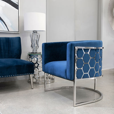 Accent Chair-Blue Stylish Design